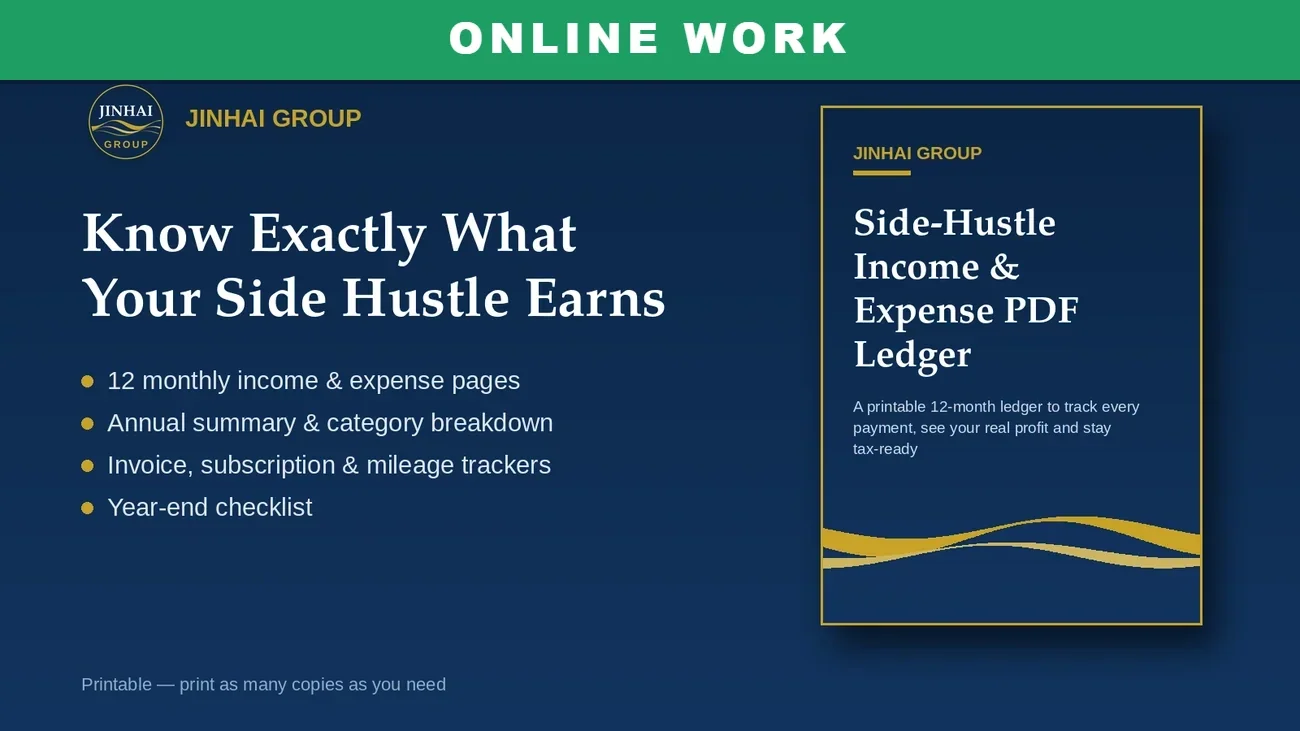 Side-Hustle Income & Expense PDF Ledger